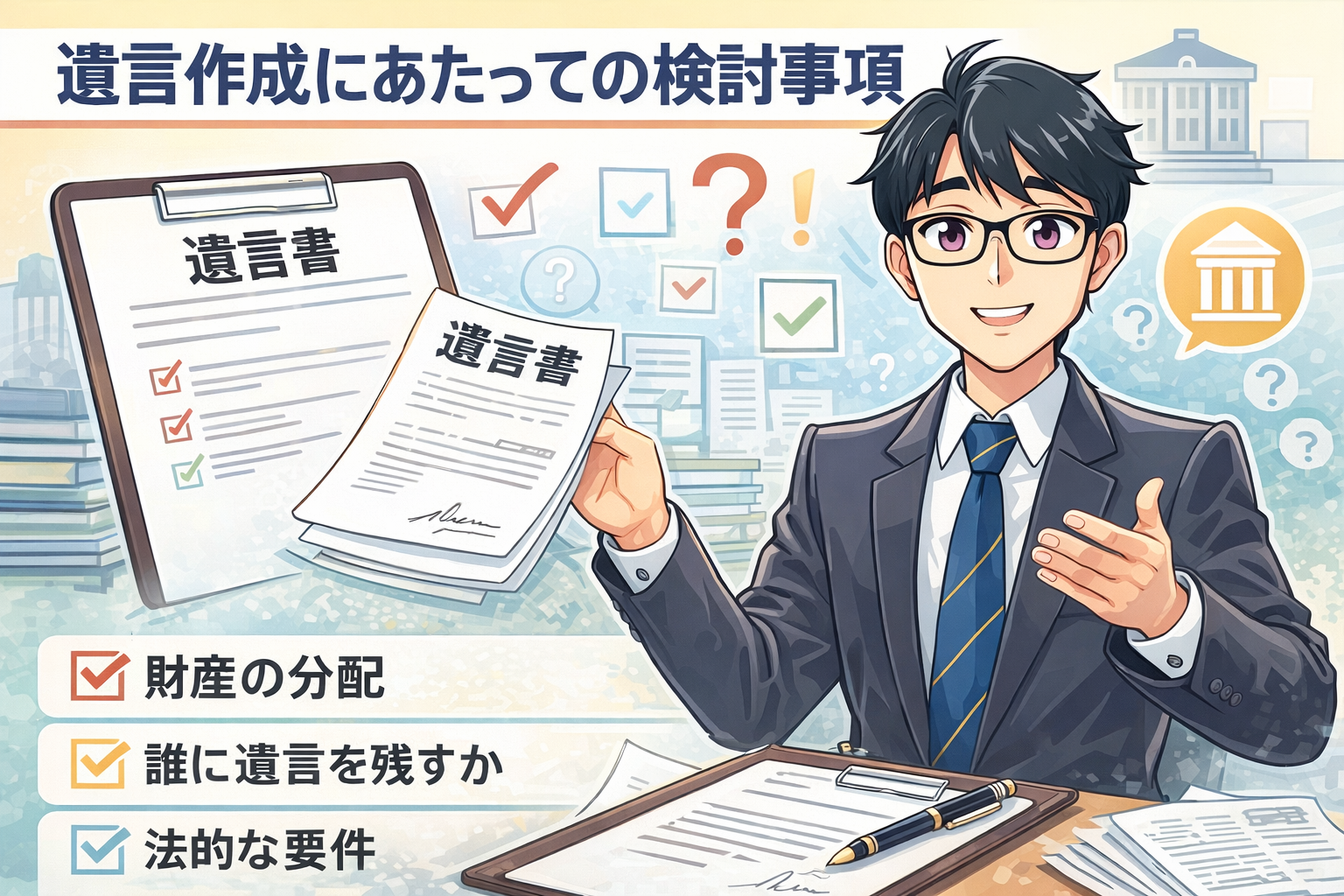 「遺言」作成にあたっての検討事項